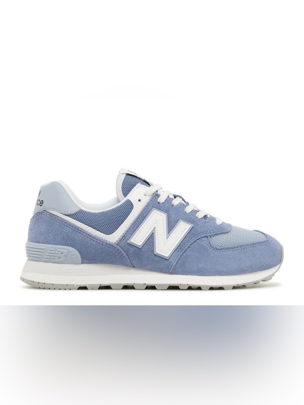New Balance 574 Carolina Blue Suede Sneakers W12.5 Y2K Clean Girl Euro Summer